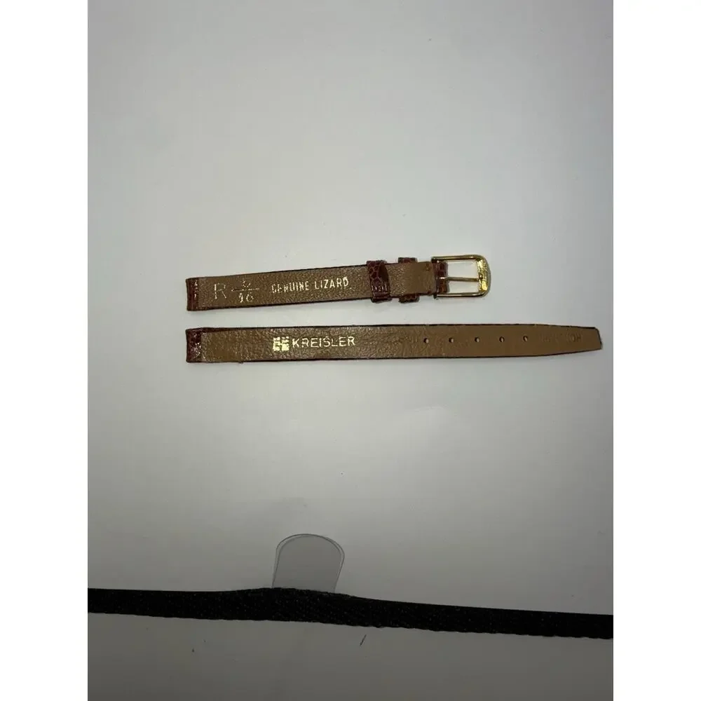 8mm KREISLER Genuine Lizard Honey NOS Vintage Watch Band & Gold-Tone Buckle